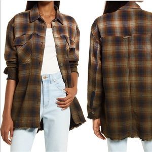 Free People Anneli Plaid Shirt Jacket